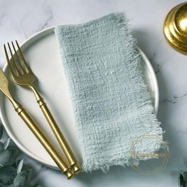 Set mit 30 marineblauen Baumwoll-Gaze-Handtüchern, Tischsets und Servietten, 42 x 42 cm, perfekt für rustikale Dekoration und Seihtuch-Servietten-Fans