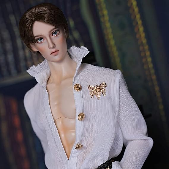 Meeler BJD Doll Full Set 1/4 Ball Joint Doll 19.3 inches 49 cm, Resin Sphere Joint Doll, Handsome Noble Sportsman Full Set Gift, Full Set Figure x 1 Unpainted Body+Eyes+Makeup