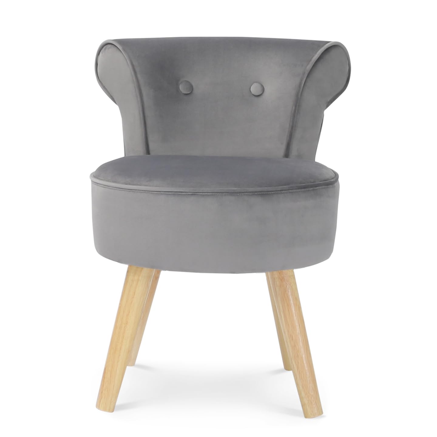 IDMarket - Sillón Sapo de terciopelo gris