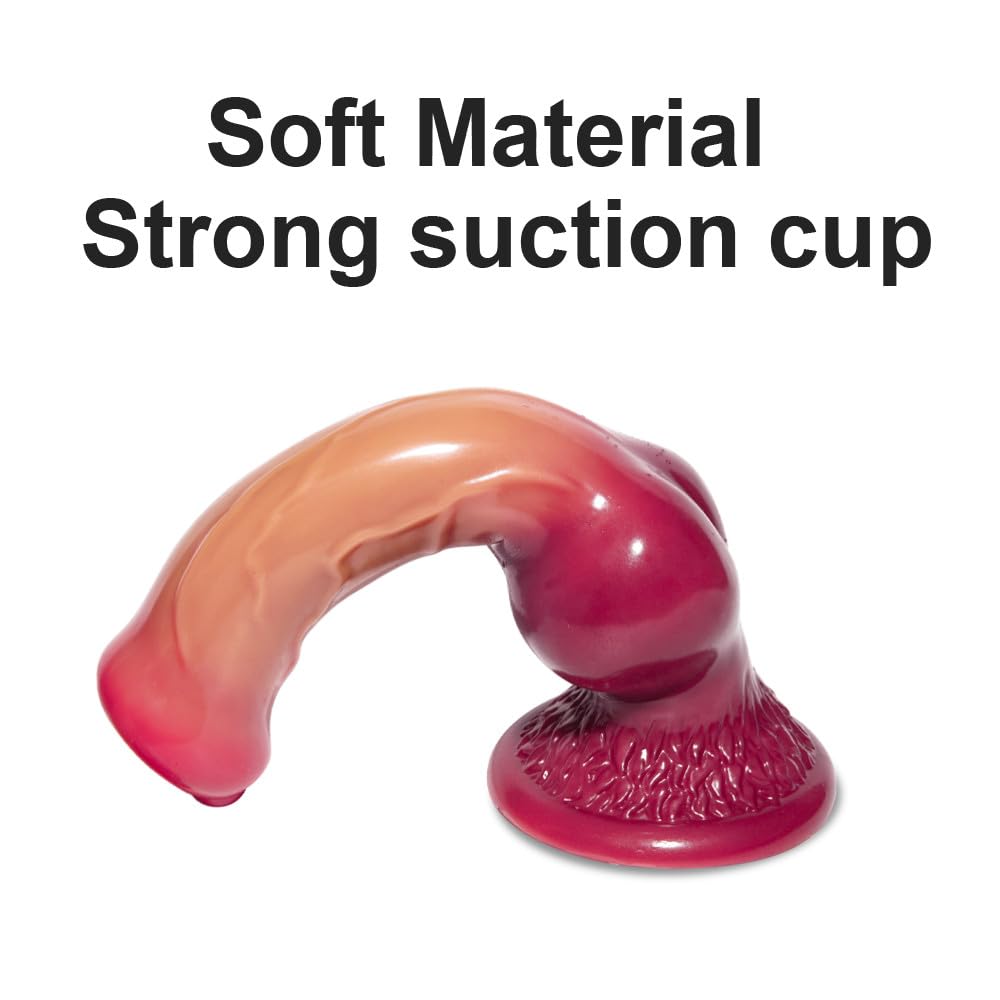 7.7inch Realistic Beginner Dildo, Alien Wolf Dildo Suction Silicone Small Anal Fantasy Toy for Beginners Women and Men Couples: S