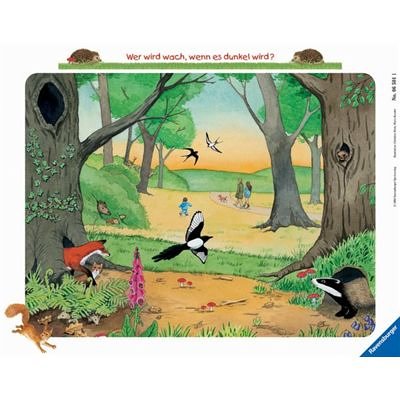 Ravensburger - Wieso? Weshalb? Warum? - Tiere in der Nacht, Puzzle auf zwei Ebenen, 28 Teile