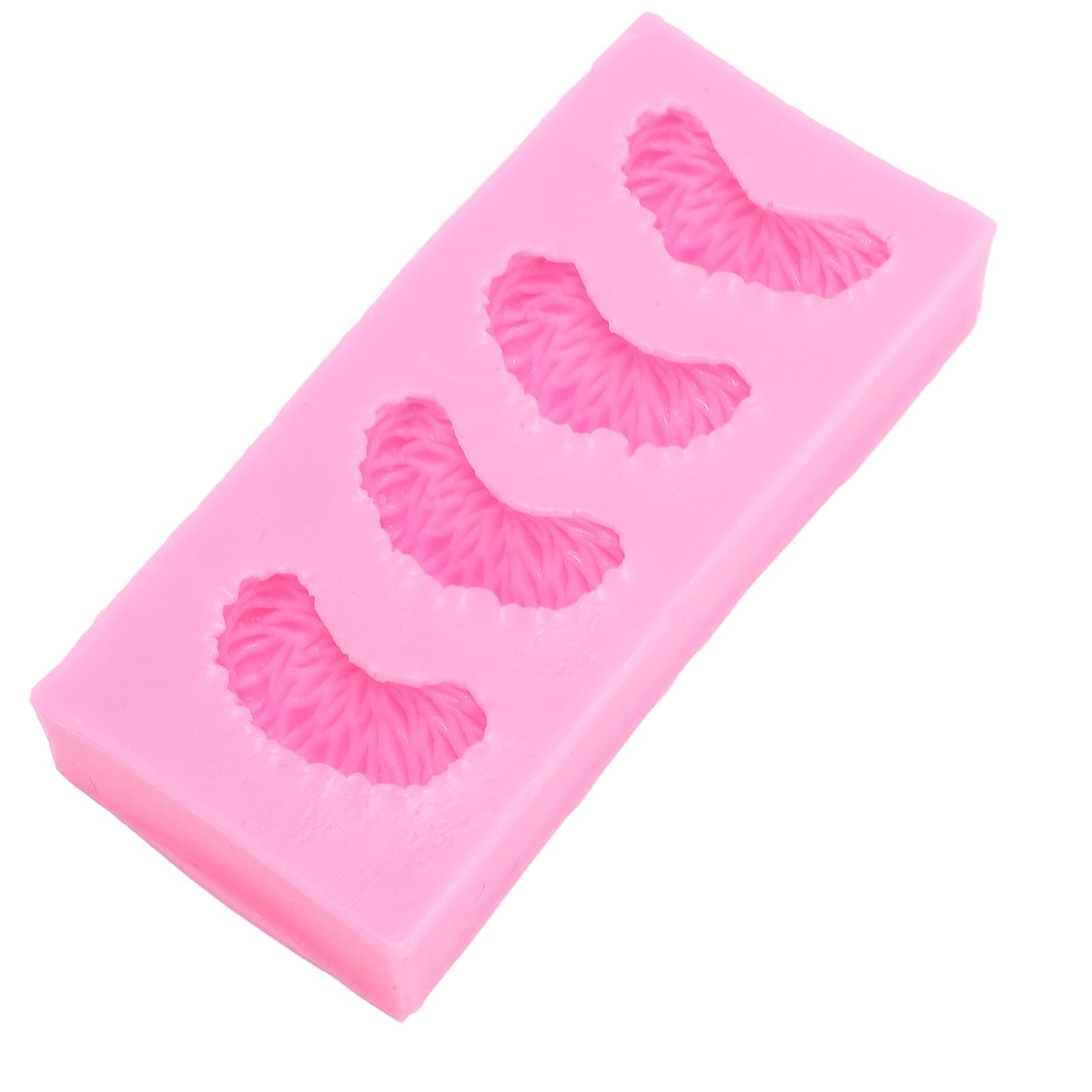 CHICIRIS Tangerine Slice Silicone Candy Pattern, 4 Cavity Fruit Fondant Mold for Chocolate Baking Cake Decoration, with Fondant Frosting Patterns for Theme Parties Birthdays