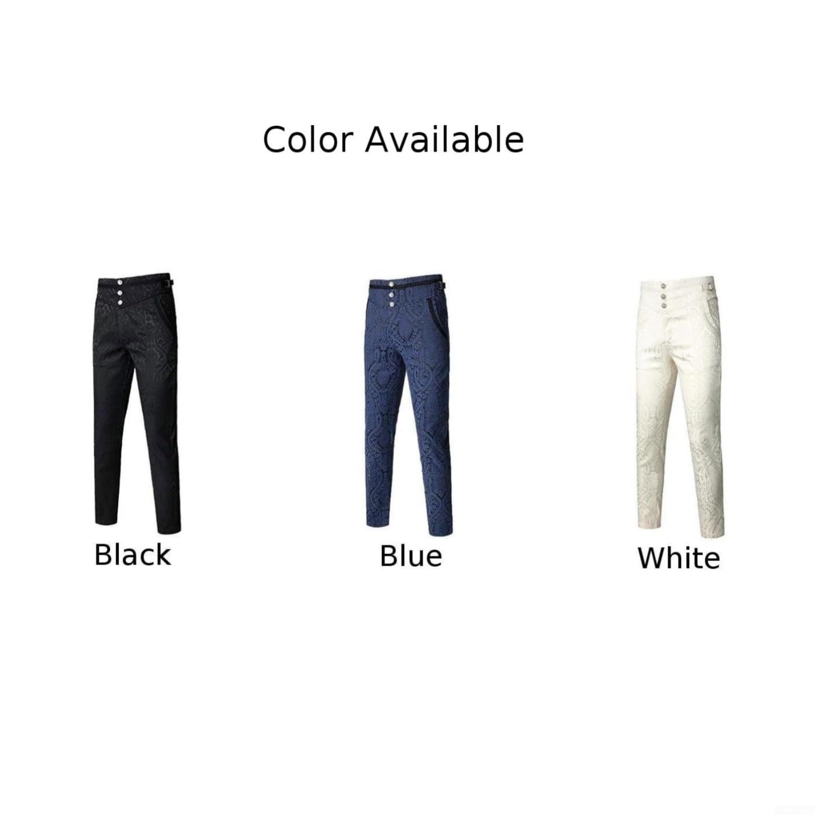Pantalon Gothique Rétro Costume d'Halloween pour Hommes - Pantalon Steampunk Victorien pour Cosplay, Carnaval d'Halloween (Noir, M)