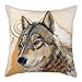 Dziki wilk zdjęcie poszewki na poduszki Fierce Animal Print poszewka na poduszkę do domu dekoracja na sofę krótka pluszowa poszewka na poduszkę 45 × 45 cm-3