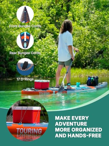 Image of Niphean PRO (Extra Large) Inflatable Paddle Board with Seat, 11'6 inch /12'6 inch Stand Up Paddle Board with Pressure Gauge, StabilTrac Fin, Upgraded All-Round /Touring SUP for Adult Adventures, 2+1 Person