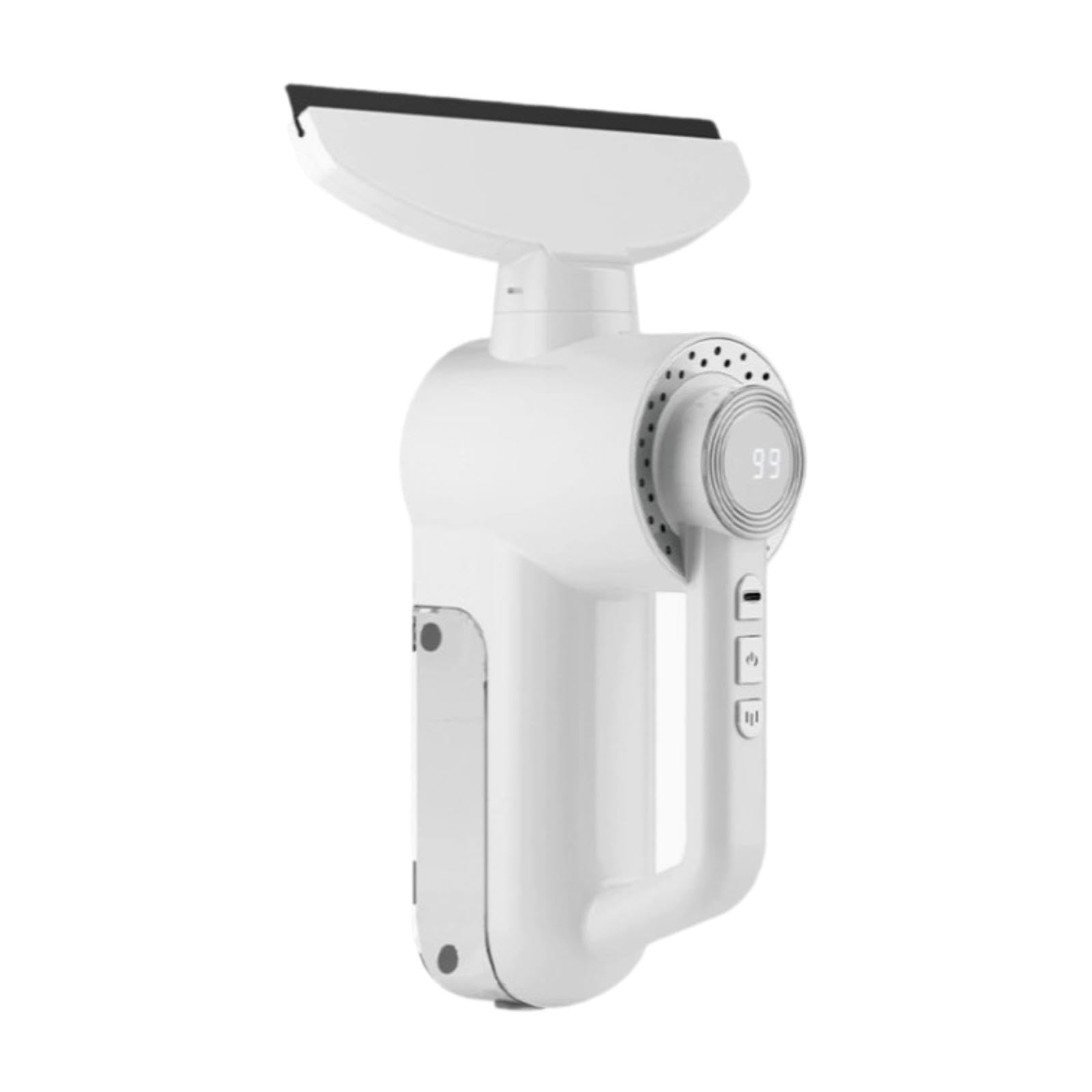 Yajuyi Lavavetri Elettrico con Spazzola a Ventosa, Funzione di Spruzzo d'Acqua, Display a Pratico Serbatoio dell'Acqua per La Pulizia di Piastr, Argento