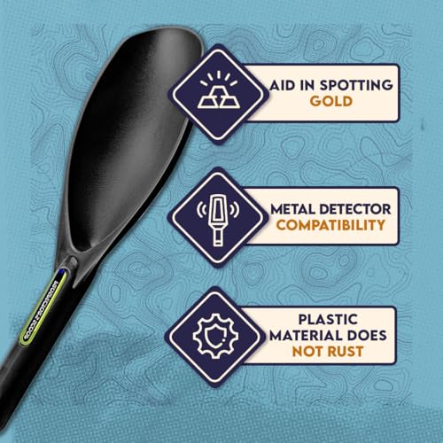 Image of SE Black Prospector's Scoop - 12.5 inch Heavy-Duty Plastic Tool for Metal Detecting, Gold Panning, Treasure Hunting, and Gardening
