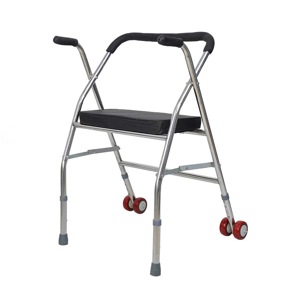 Cadre de marche pliable et réglable déambulateur 2 roues - 5