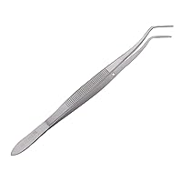 Vista 1 de SURGICAL ONLINE Meriam Foil Pinzas de algodón dentales Pico en ángulo dentado Alicates de apósito Pinzas de acero inoxidable Instrumentos dentales