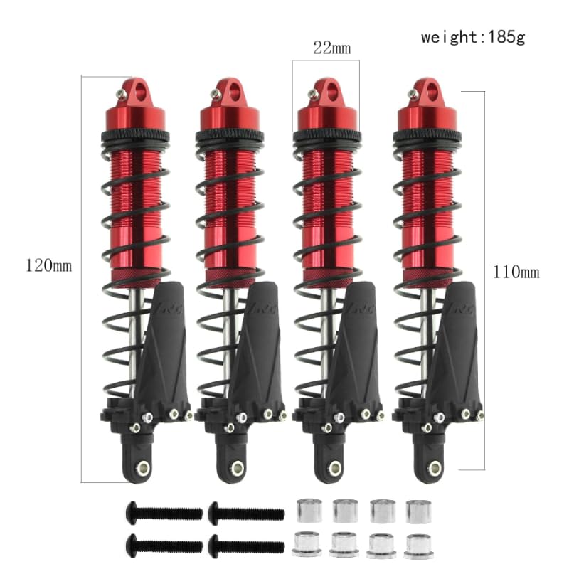 RC Shock Absorber Set,Anti-crash shock absorber for TRAXXAS 1/10 Slash Remo Arrma Axial Hobby HuanQi 727 Short Truck RC T100/4 PCS (Black (120mm))