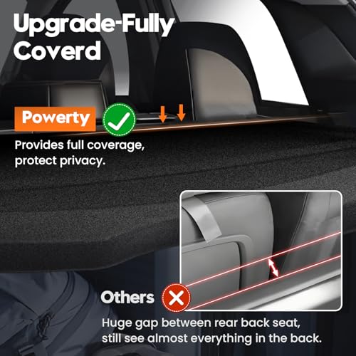 Image of Powerty Cargo Cover for 2018-2024 Nissan Kicks Trunk Cover Privacy Cover Board Trunk Security Shield Shade for Nissan Kicks Accessories