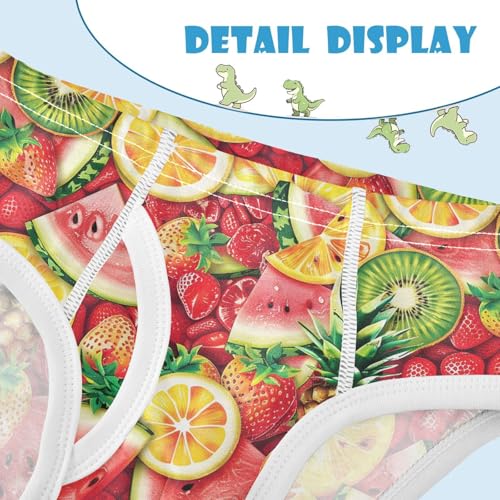 visesunny Boys Cotton Underwear Watermelon Lemon Fruit Printed Toddler Soft Training Briefs Size 2T-8Y for Kids 5
