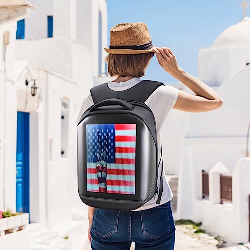 Led Backpack with Programmable Screen,HD Color Screen App Control 17 inches Laptop Backpack, Waterproof led bag, Travel, Motorcycle Backpack3