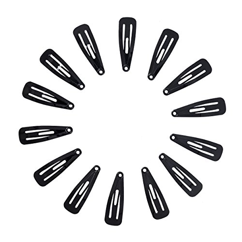 Glamour STYLE Lot De 14 Barrettes Clic Clac À Cheveux Petit Modèle 3cm Noir