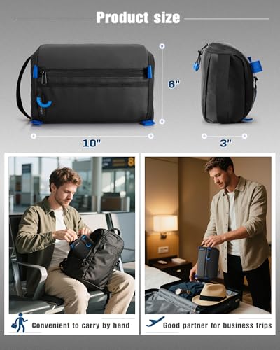 Image of Smasrob Electronics Organizer Travel Case, Tech Bag Charger Pouch, Black | Water Resistant, Elastic Bands, for Cord, Cable, SIM Cards, Phone, Airpods