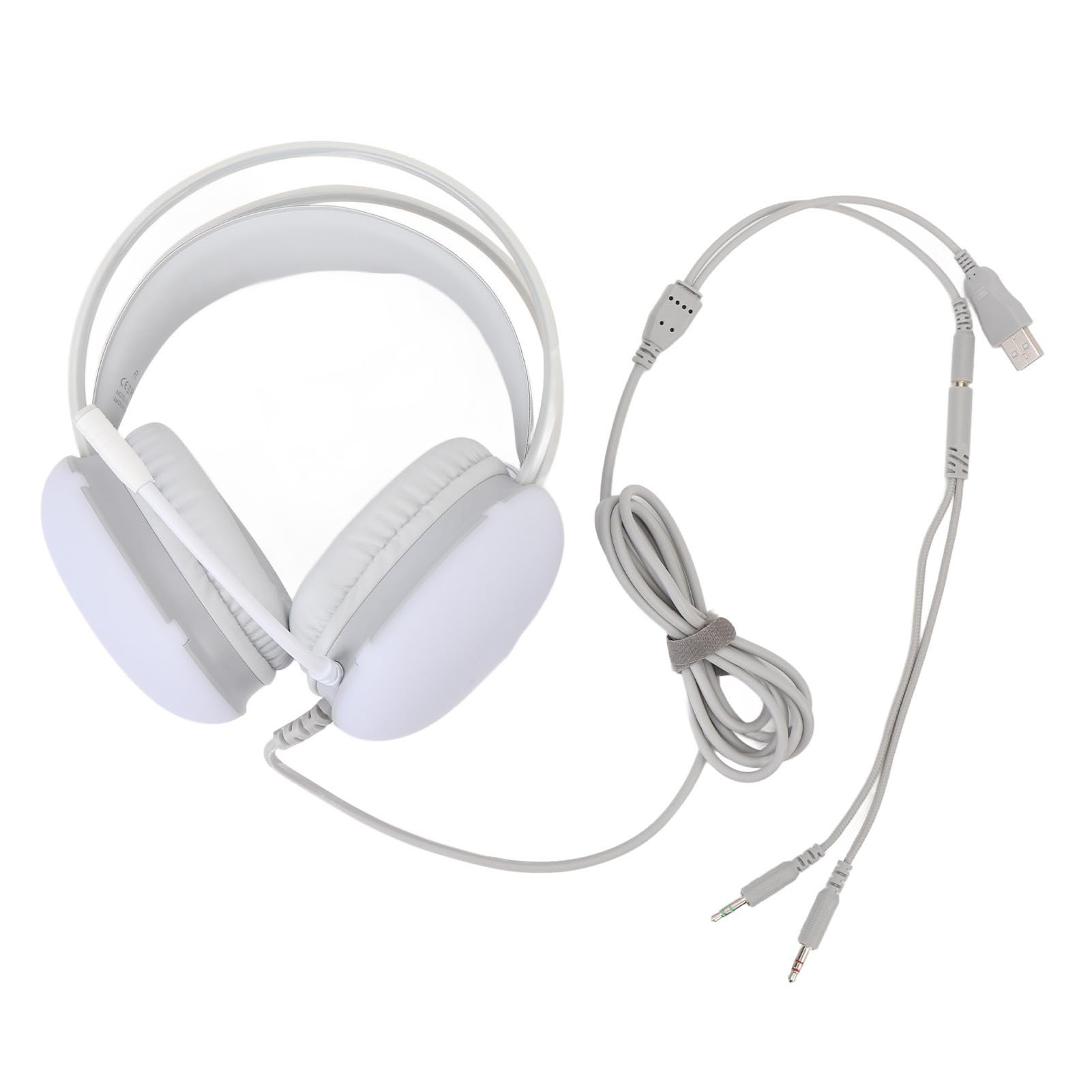 Casque de jeu RVB blanc multi-plateforme doté de haut-parleurs de 50 mm isolants - 8