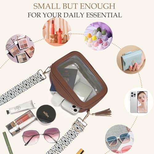 Image of LOXOMU Clear Crossbody Bag Stadium Approved - Waterproof Clear Purses for Women Stadium Bag with Adjustable Guitar Strap | Stadium Approved