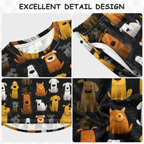 Long Sleeve Pajama Set for Girls Boys Kids,Dogs Pattern Cute Puppies Comfy Nightwear Soft Loungewear,Family Matching PJs Underwear Set 6T3