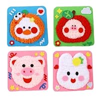 FEHFGD 4 PCS Kids Sewing Kit, Animal Threading Art Set with Pre-Punched Boards, Colourful Yarn & Needles, Educational Craft Toy for Children Aged 3-12, Ideal for Beginners & Parent-Child Activities