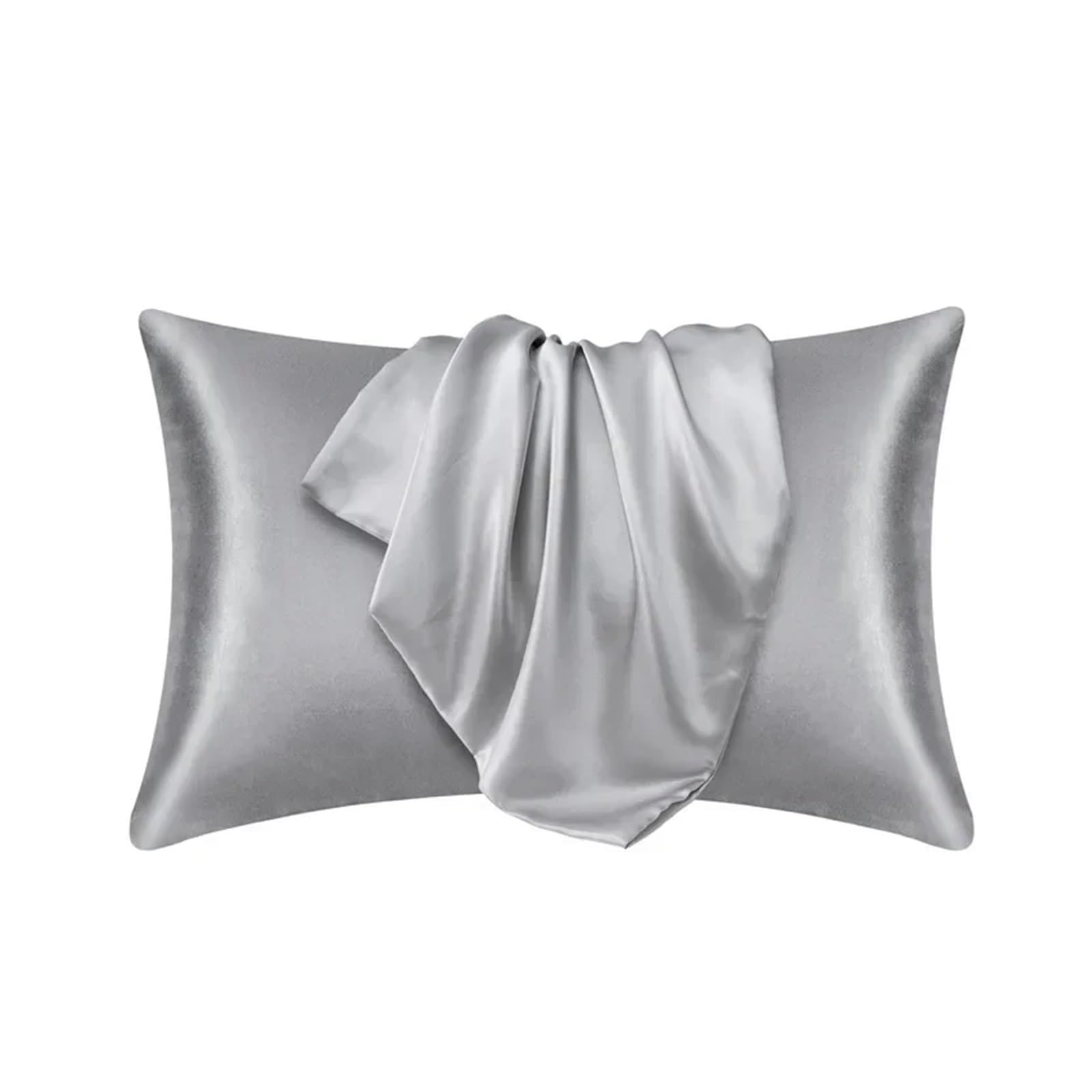 Silky Pillow Covers, Silk Pillowcase Multicolor Multiple Sizes(Grey,51cmx76cm)