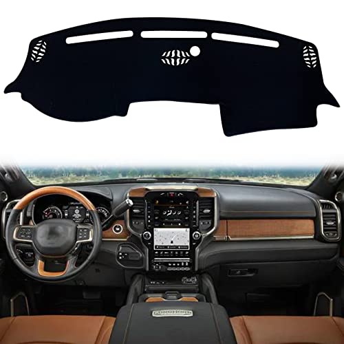 KEEGTBOX Dash Mat Cover Custom Interior Center Console Compatible with Dodge Ram 1500 2500 3500 Truck 2019 2020 2021 2022 2023 Dashboard mat Covers Accessories (Black Trim) by KEEGTBOX - Used condition - US$23.34
