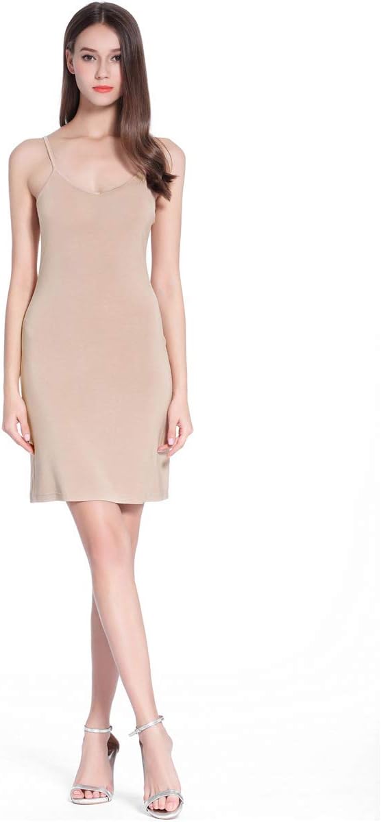 Coreal Full Slip For Women Under Dress Adjustable Spaghetti Strap Knee Length Slips Undergarment Nightwear - Image 3