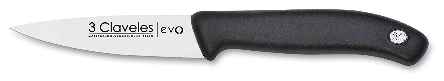 3 Claveles EVO zestaw noży do warzyw 9 cm + kuchnia 13,5 cm + Santoku 18 cm, stal nierdzewna, uchwyt polipropylenowy, lekki i wytrzymały