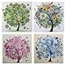 Diamond Painting DIY 5D Special Shape Rhinestones, ABEUTY Four Season Tree & Tree of Life, Partial Drill Crystal Diamond Dotz Kits (4 Pack)