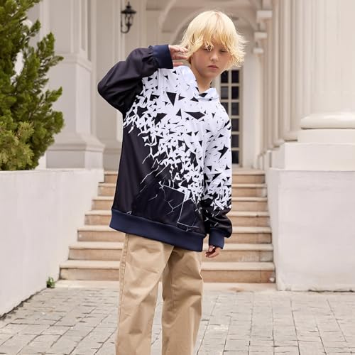 Image of TUONROAD Boys Hoodies 3D Graphic Sweatshirt Lightweight Pullover 6-16T cool