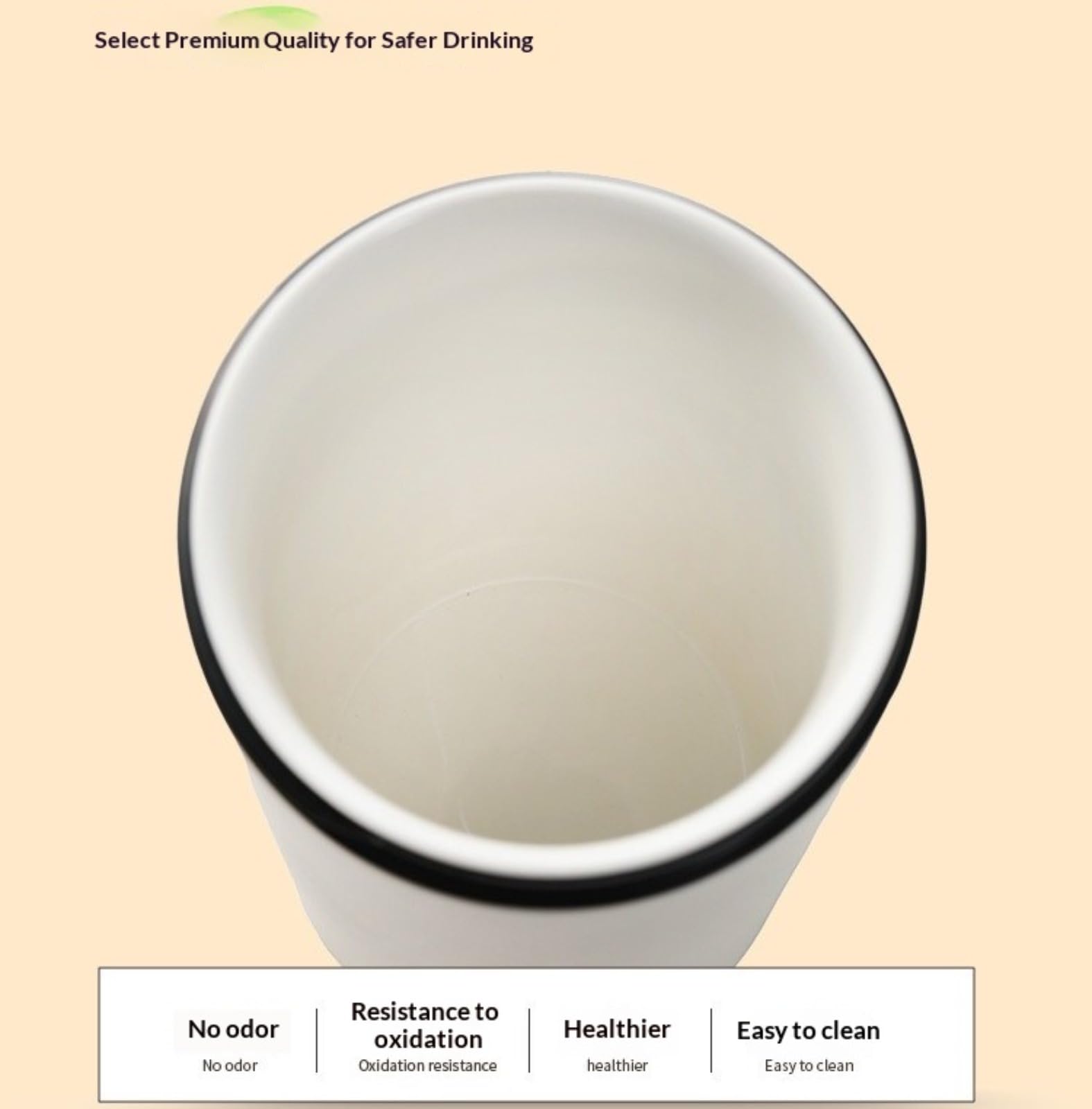 Tazza da 550 ml con rivestimento interno in pura ceramica e cannuccia, ideale per bere direttamente e per un doppio utilizzo; adatta come tazza da caffè in ufficio o come tazza da viaggio in auto.