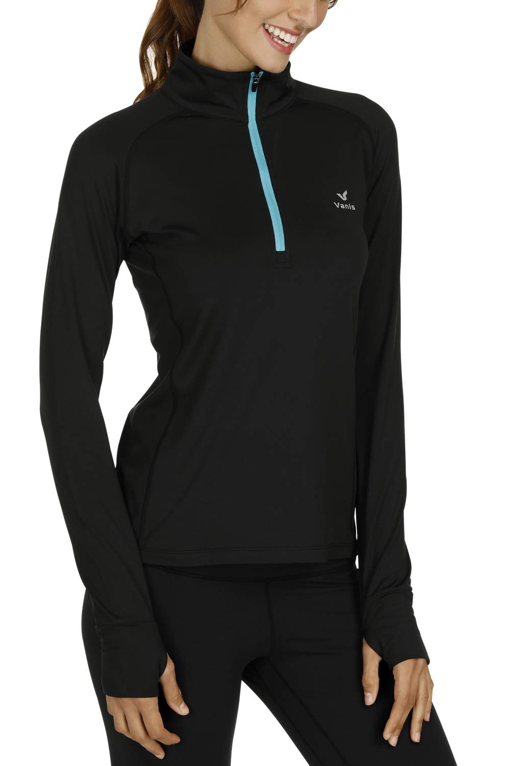 Vanis Women's Yoga Jacket Long Sleeve Athletic Pullover Running Fitness Sports Jackets with 1/2 Zipper