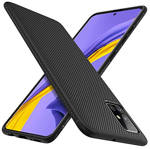 IVSO Case for Samsung Galaxy A51 2020 Release,Shock Absorption Technology Slim Lightweight Scratch Resistant Flexible Jazz Black