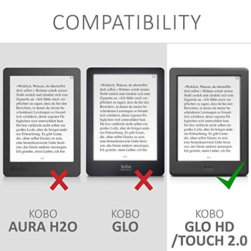 kwmobile hoes compatibel met Kobo Glo HD/Touch 2.0 - Case voor e-reader in taupe/wit/donkergrijs - Magnolia - Image 7