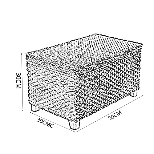Pouf de rangement rectangulaire pour optimiser l'espace du salon beige
