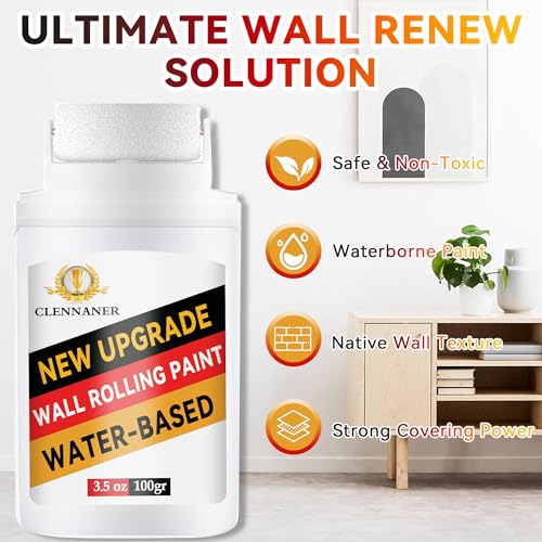 White Paint for Walls, Portable Paint Roller Kit for Effortless Cleaning & Pristine Walls, Small Roller Brush Repair Kit Remove Stains, Scratches, Yellowing, Water-Based, Ready to Use - Image 2