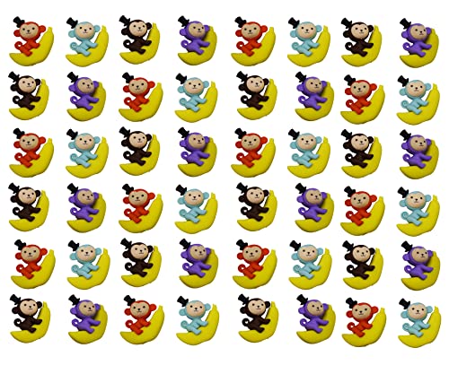 Image of Asera 3D Monkey Banana Erasers Pencil Top for Kids Gift Options Birthday Return Gifts (48 Pcs)