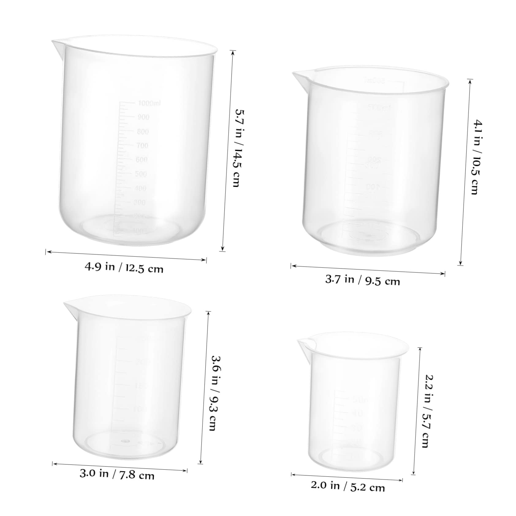 ABOOFAN 12 Pz Misurino Misurini Da Laboratorio Misurini Da Cucina Mescolare Il Ghiacciolo Contenitori Di Miscelazione Epossidici Coppa Brocca Plastica Rivestimento Mini