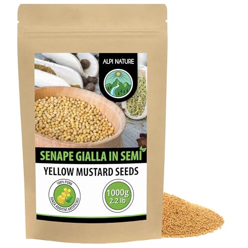Alpi Nature Semi di Senape Bianca Gialla 1kg, Semi di Senape Bianca Gialla da 1-2mm