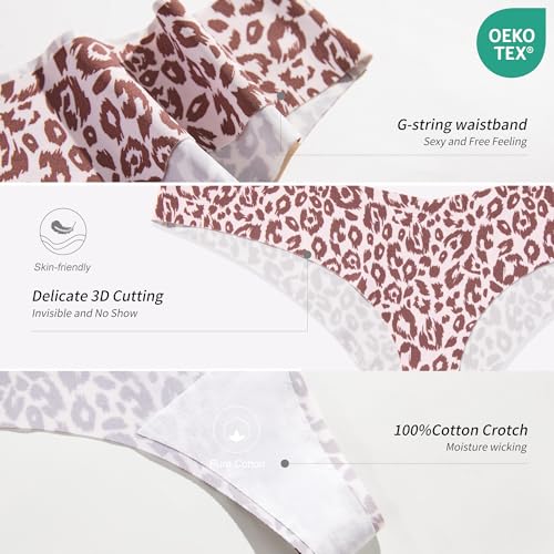 Image of DEANGELMON Seamless Thongs for Women No Show Thong Underwear Women Comfortable Multiple Pack