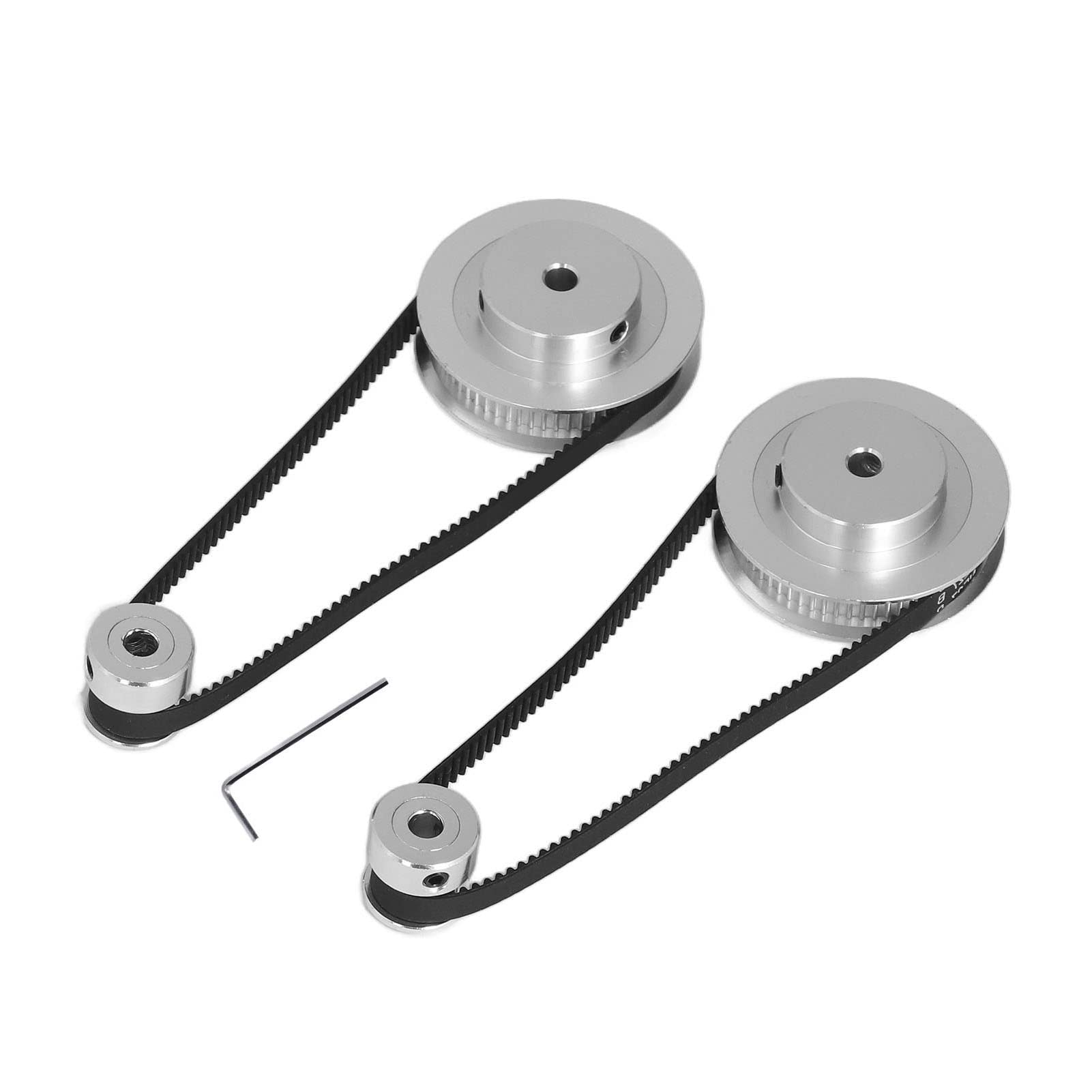 Blaihild Zahnriemenscheibensatz aus Aluminiumlegierung, Synchronrad mit 20T 60T Zähnen, für 3D-Drucker, CNC-Drehmaschinen mit 200-mm-Riemen (5 mm / 0,2 Zoll Bohrung