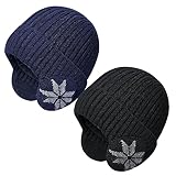 DANMY Unisex Winter Warm Beanie,Man Soft Knit Lazy Slouchy Beanie Hats for Man Women,Men Ear Protector Knitting Cap