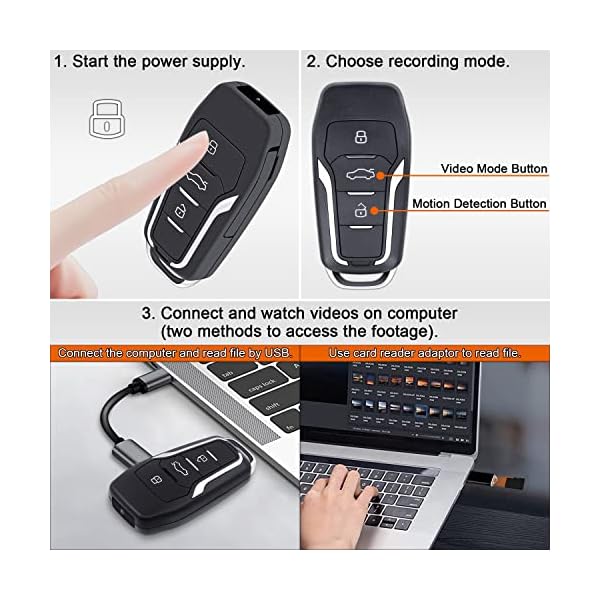 128GB Hidden Camera,1080P Portable Spy Camera Mini Covert Nanny Video Surveillance Camera with Motion Detection for Home, Office - Image 6