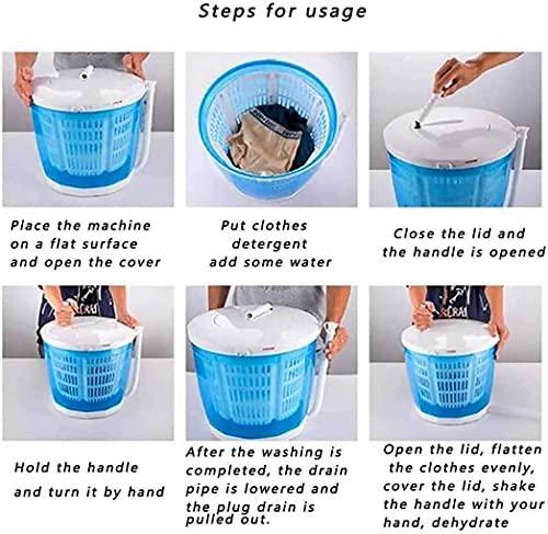 Machine à laver portable non électrique avec essoreuse pour linge délicat - 8