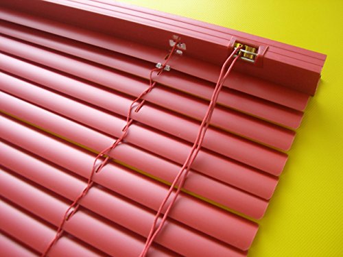 PVC Jalousie rot - Breite 50 bis 120 cm - Höhe 160/220 cm - Tür Fenster Rollo Kunststoff Jalousette Fensterjalousie Lamellen Plastik (80 x 220 cm) Cover