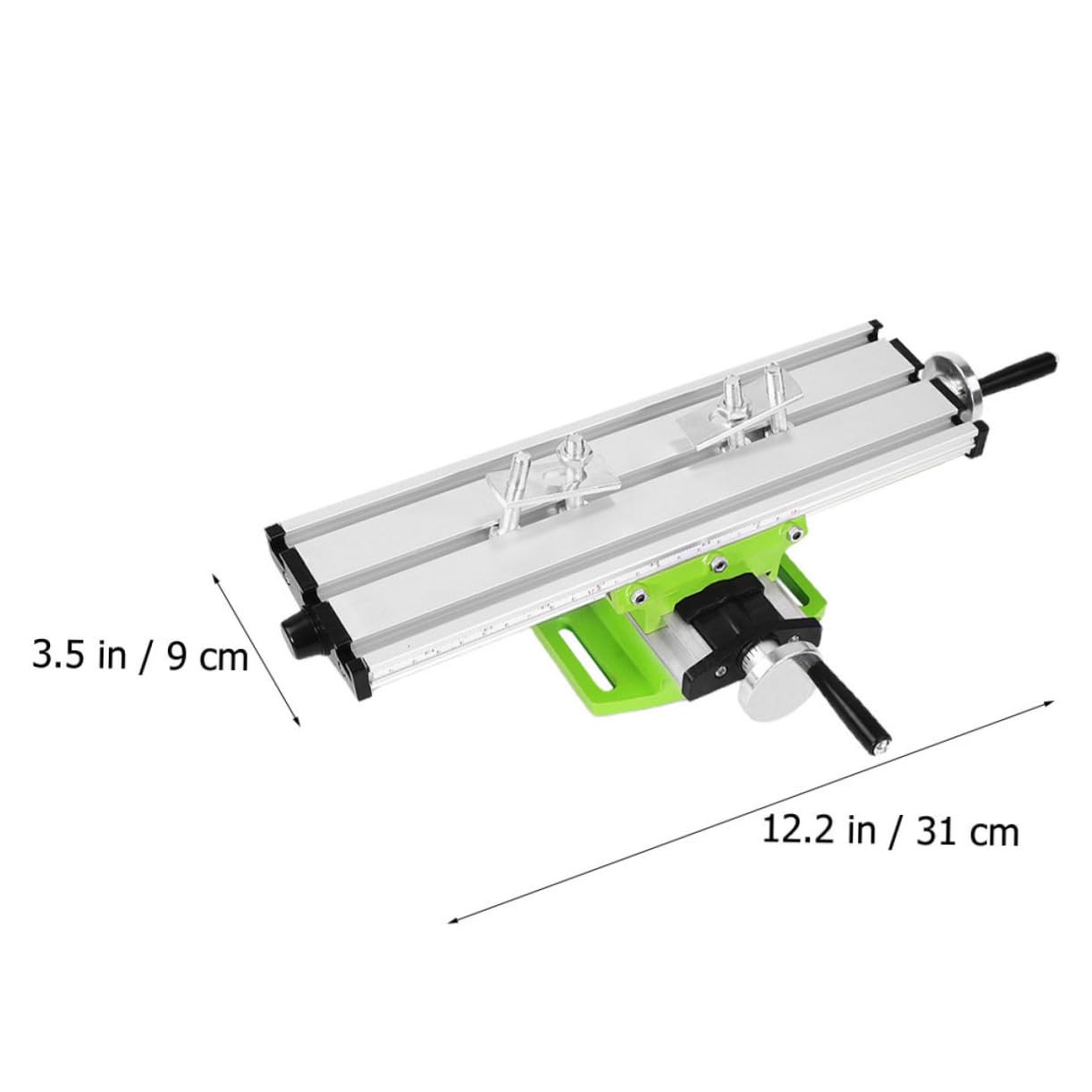 Mini Supporto per Trapano da Banco, Tavolo a Croce Multifunzione | Acciaio Legato Verde, Design Compatto, per Supporti e Macchine di Foratura e Fresatura