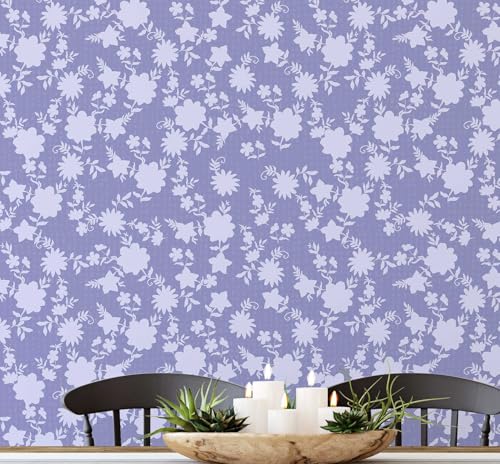 S4Sassy Papel Tapiz Impermeable Removible Inspirado En La Naturaleza, Texturizado, Papel De Contacto Con De Pétalos Pastel Para Pared, Armario, Cómoda, Rollo De Vinilo - Morado (63,5 X 914 Cm)