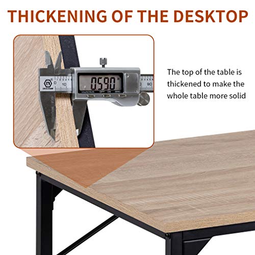 Rectangular Kitchen Dining Table Industrial Kitchen Table Small Spaces Dining Table Fit For 2 Simple Home Office Desk With Black Metal Legs, 19 D X 39 W X 29 H, Nature #TOP2
