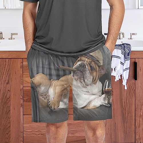 Oyihfvs Men's Pajama Shorts, Soft Lounge Short Pants with Pockets Drawstring (S-2XL)4