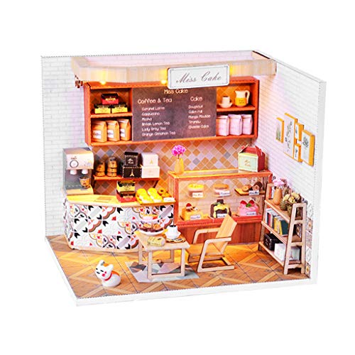 ☀ Dergo ☀3D Wooden DIY Miniature Doll house Furniture Flower Room Decorate Craft