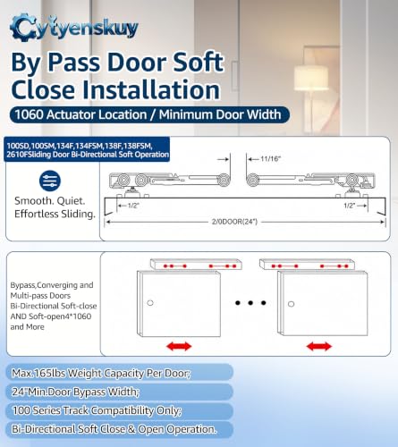 Kit de rodillos para puerta corredera empotrada bidireccional con cierre suave | con ruedas de bolas de nailon, compatible con kits Johnson 1060 y 1062, y rieles de series 100/134F/138F/2610F, ruedas triplas de bolas de nailon de 2 pulgadas miniatura 7